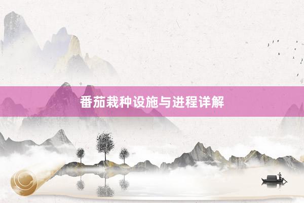 番茄栽种设施与进程详解